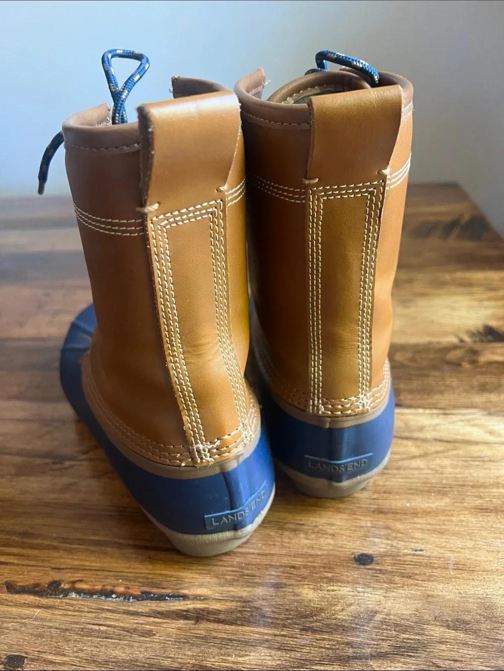 Land’s End Insulated Duck Boots Hazelnut Leather 7.5 Womens Like New